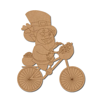 Saint Patrick On Bicycle Pre Marked MDF Design 1