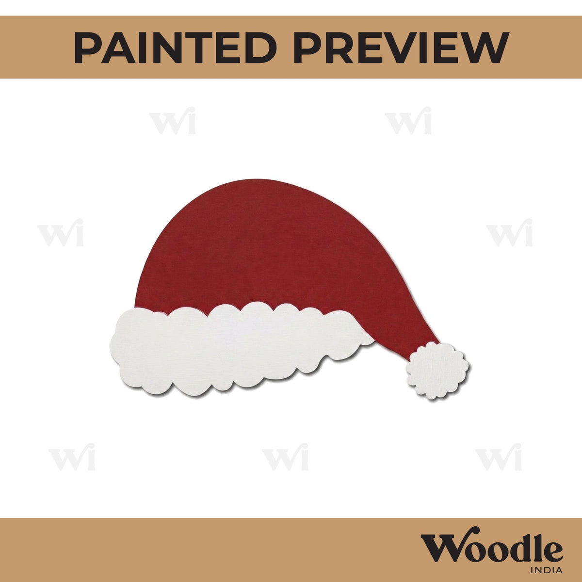 Santa Claus Christmas Cap Cutout MDF Design 1