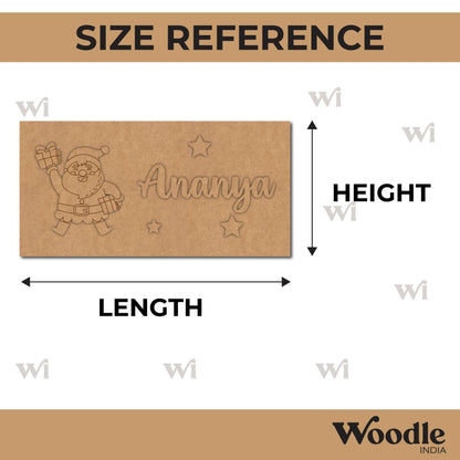 Santa Claus Christmas Kids Nameplate MDF Design 1