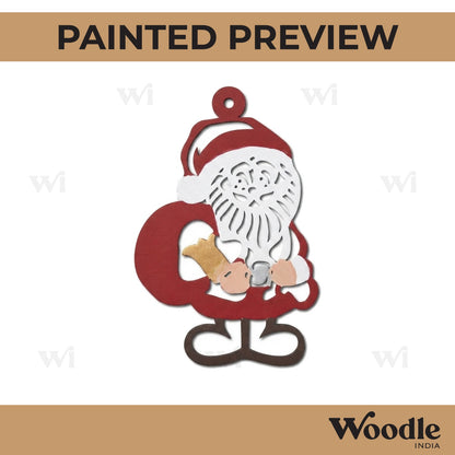 Santa Claus Christmas Ornament Cutout MDF Design 1