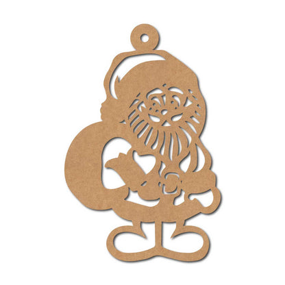 Santa Claus Christmas Ornament Cutout MDF Design 1