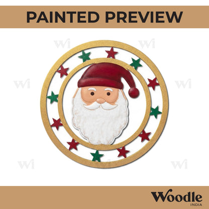 Santa Claus Christmas Pre Marked Round MDF Design 1