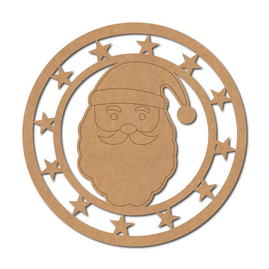 Santa Claus Christmas Pre Marked Round MDF Design 1