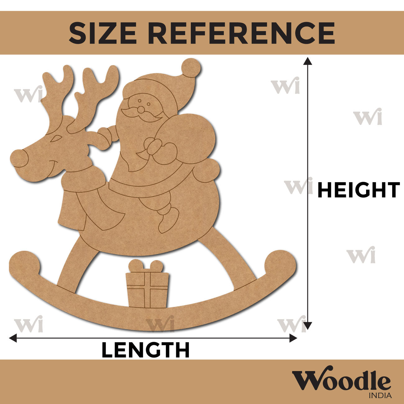 Santa Claus On Reindeer Christmas Pre Marked MDF Design 1