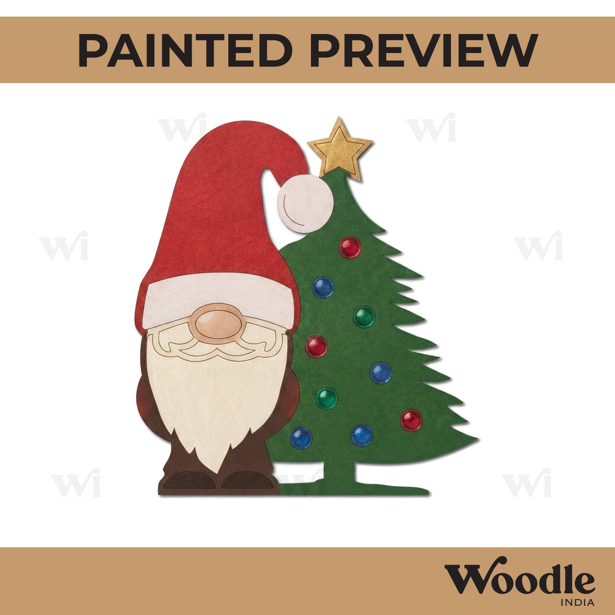 Santa Claus Tree Christmas Pre Marked MDF Design 1