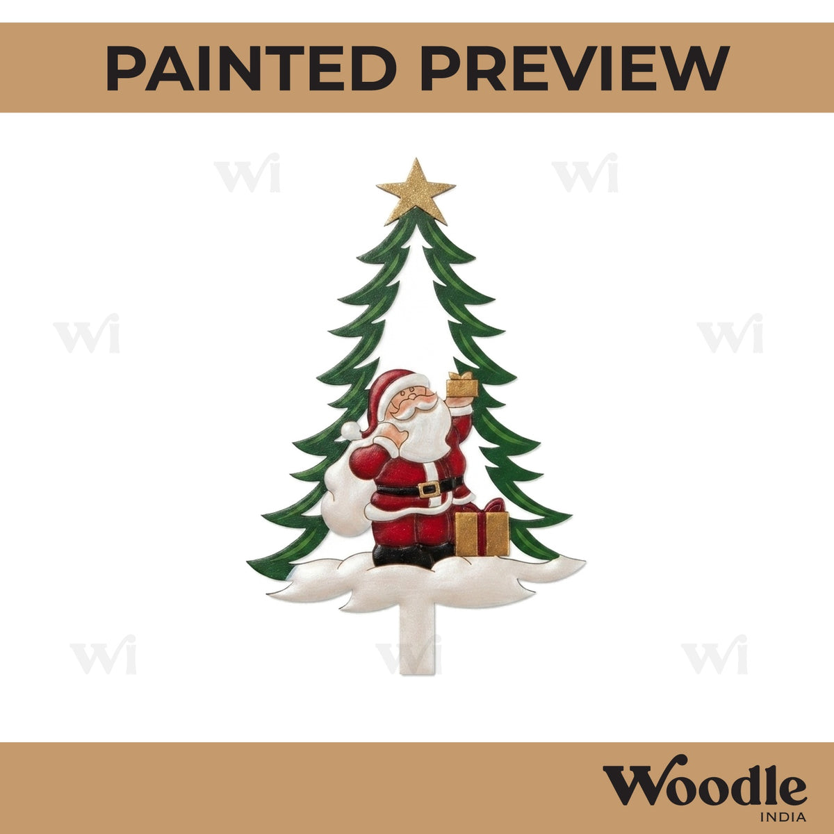 Santa Claus Tree Christmas Pre Marked MDF Design 2