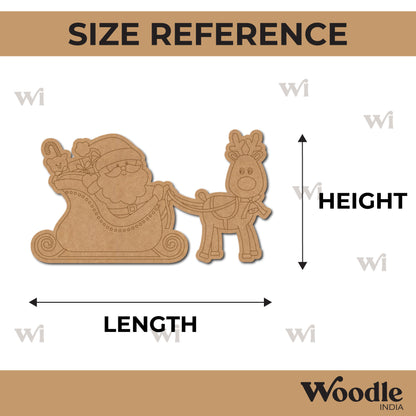 Santa Claus With Reindeer Christmas Pre Marked MDF Design 5