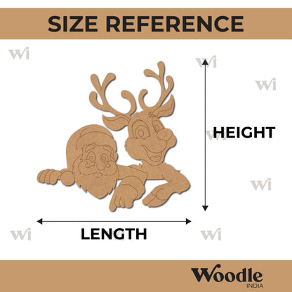 Santa Claus With Reindeer Christmas Pre Marked MDF Design 6