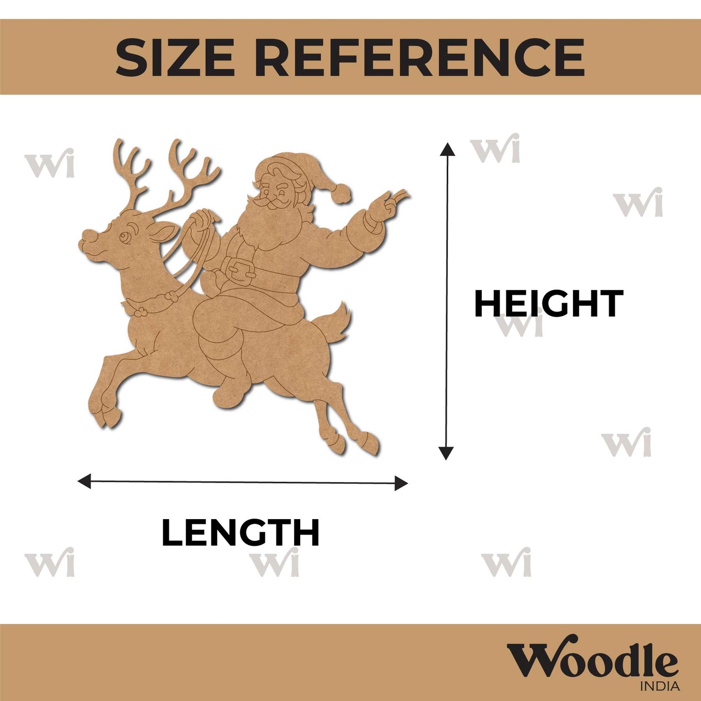 Santa Claus With Reindeer Christmas Pre Marked MDF Design 7