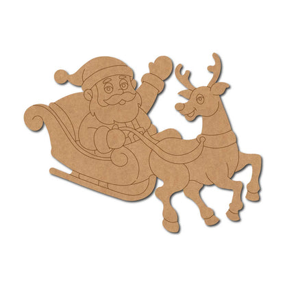 Santa Claus With Reindeer Christmas Pre Marked MDF Design 8