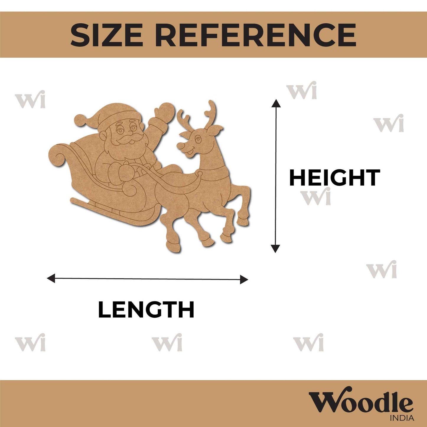 Santa Claus With Reindeer Christmas Pre Marked MDF Design 8