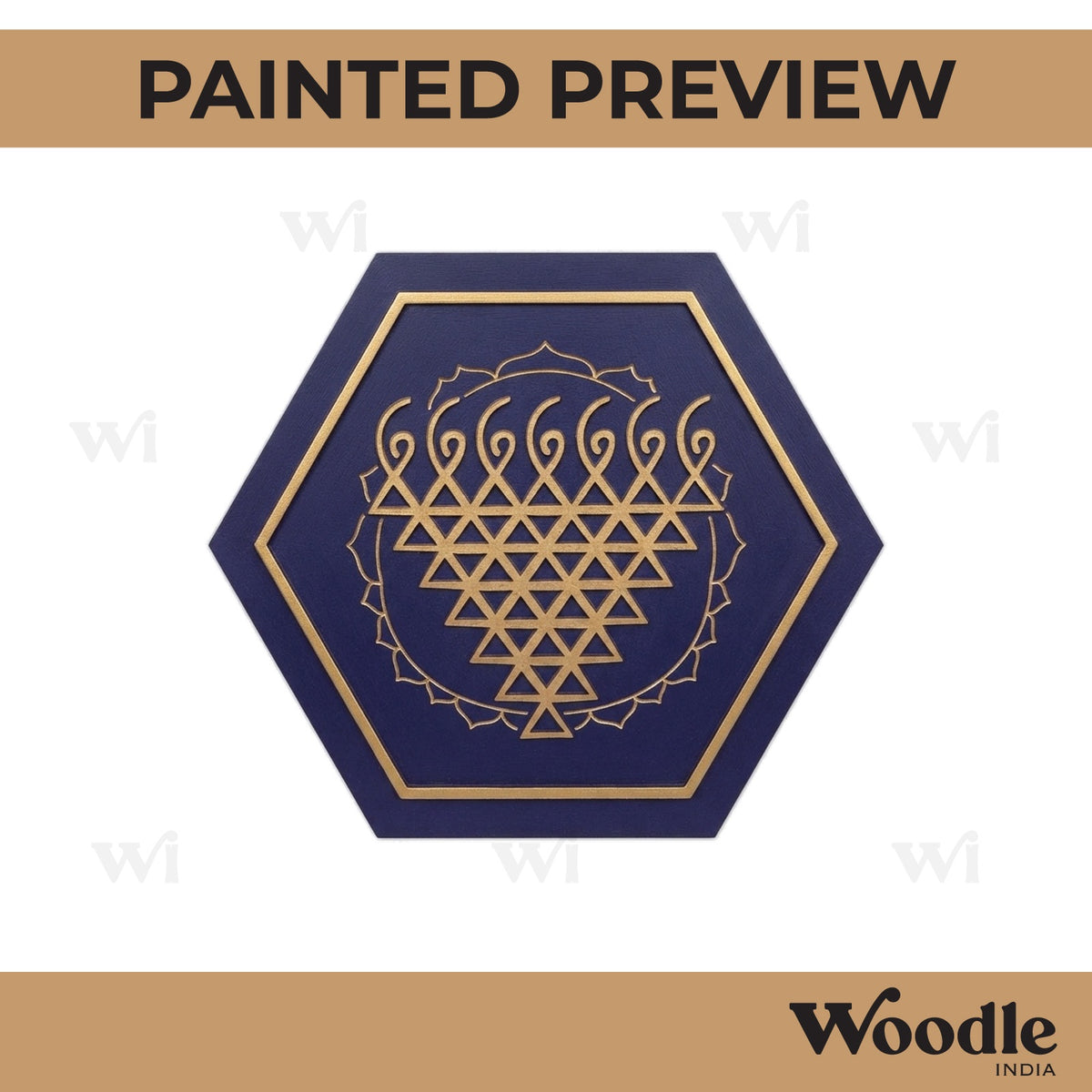 Saraswati Yantra Hexagon Base MDF Design 1