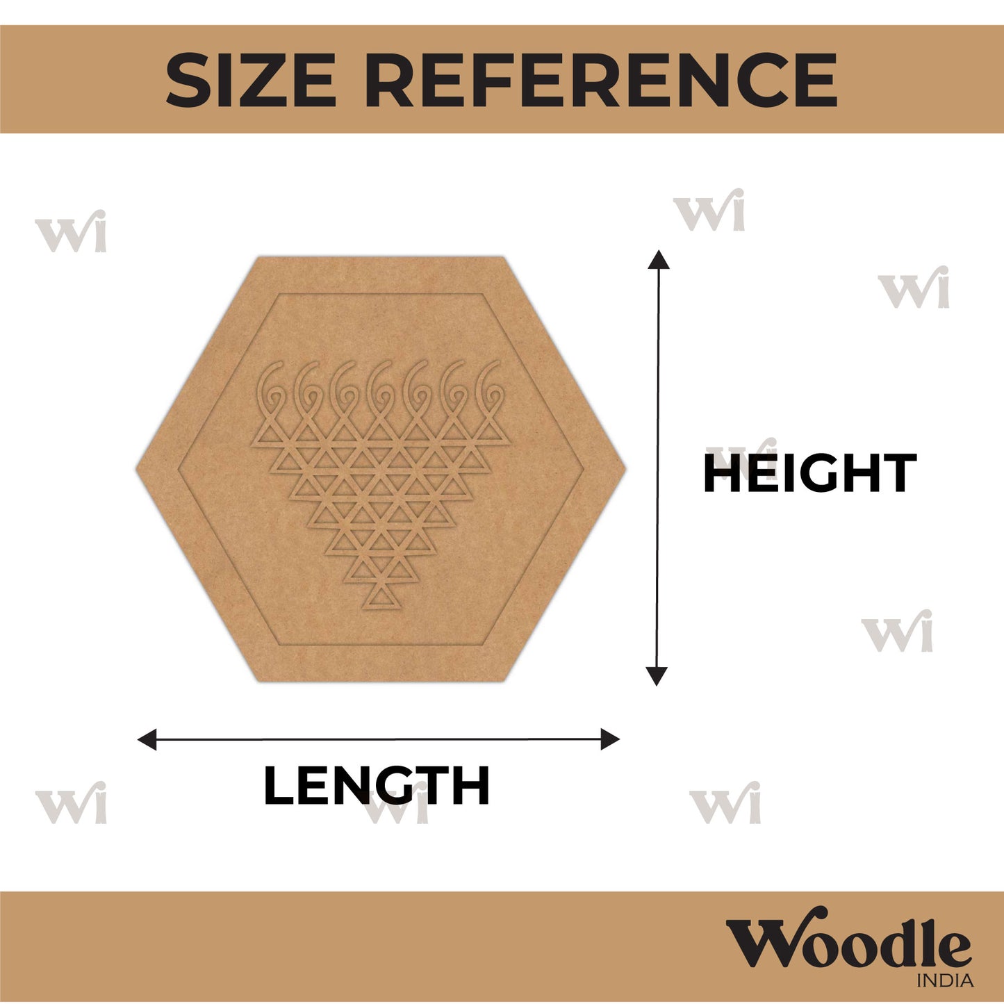 Saraswati Yantra Hexagon Base MDF Design 1