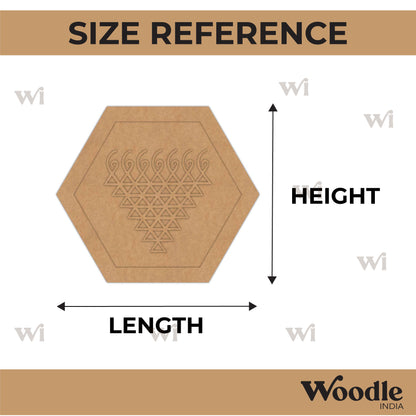 Saraswati Yantra Hexagon Base MDF Design 1