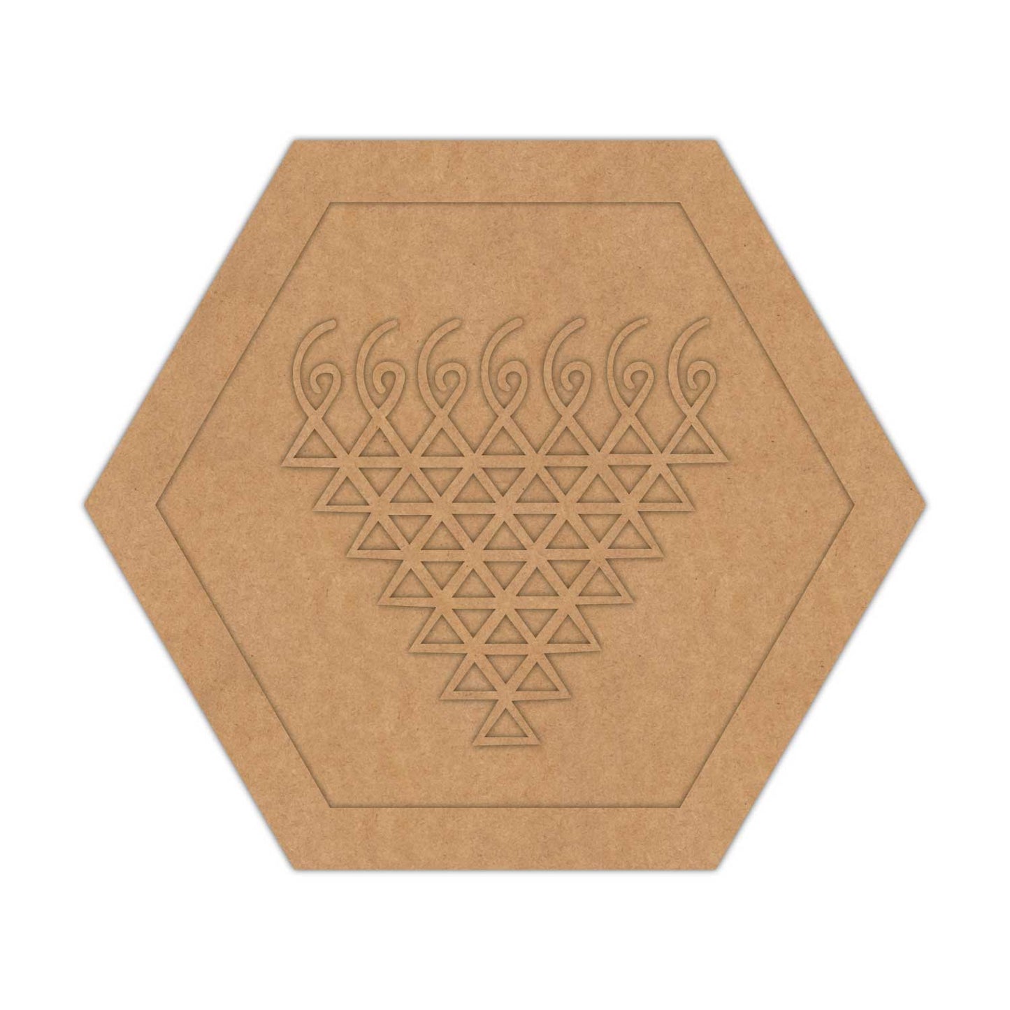 Saraswati Yantra Hexagon Base MDF Design 1