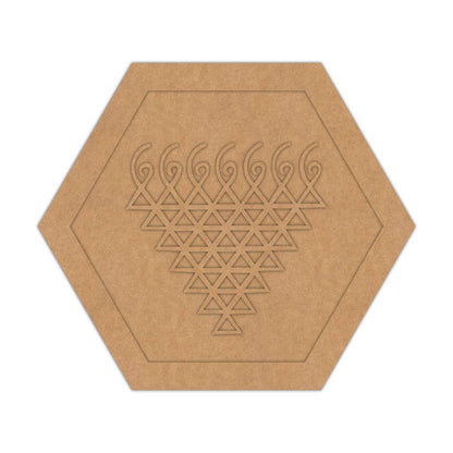Saraswati Yantra Hexagon Base MDF Design 1