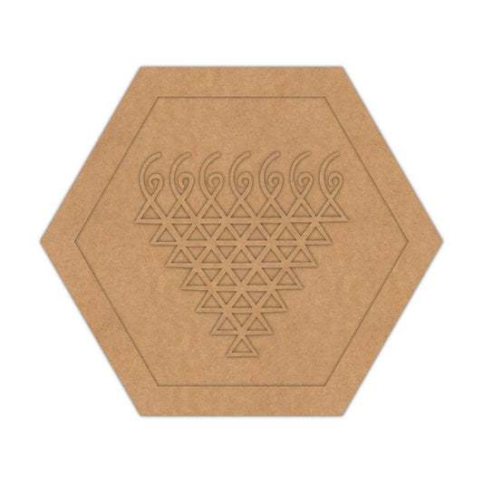 Saraswati Yantra Hexagon Base MDF Design 1