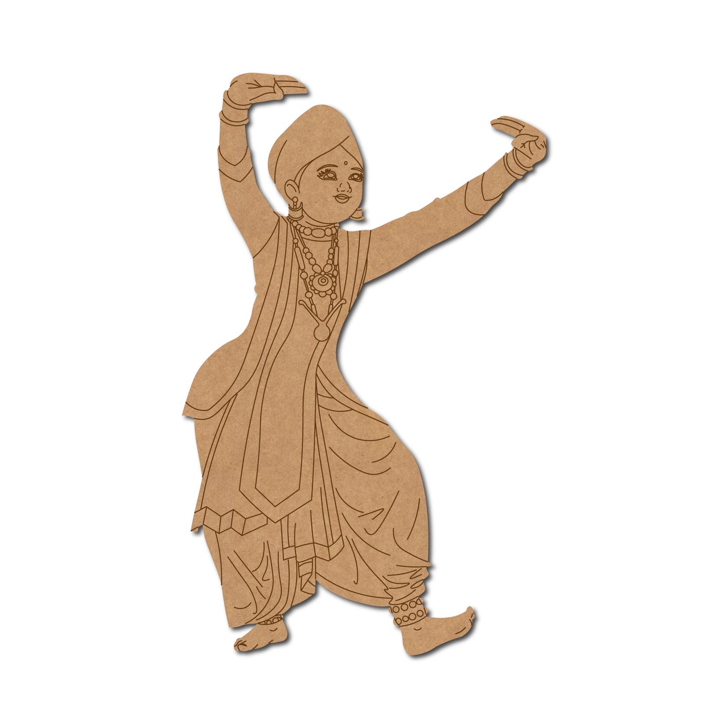 Sattriya Dancing Woman Pre Marked MDF Design 1