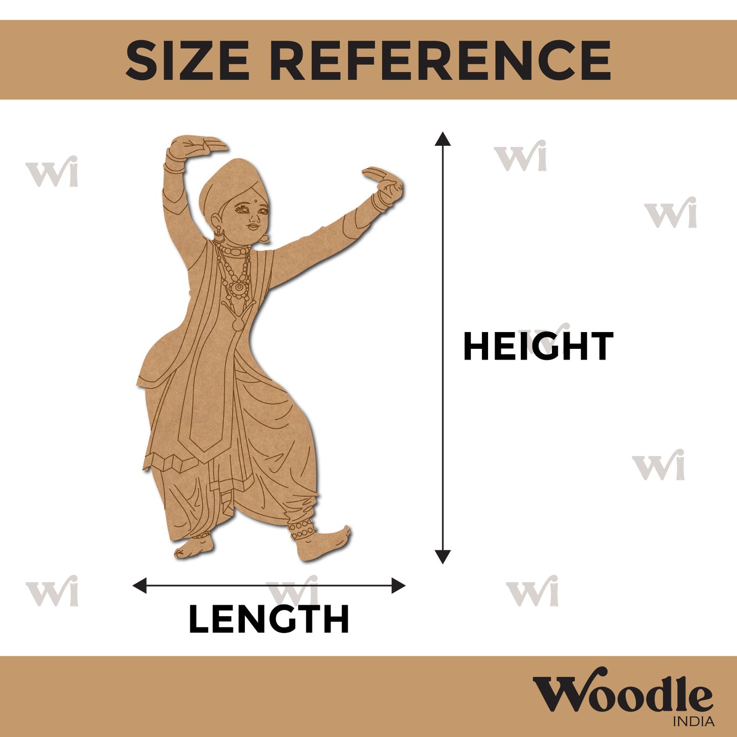 Sattriya Dancing Woman Pre Marked MDF Design 1