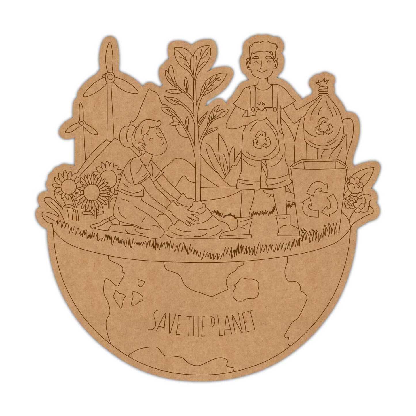 Save The Planet Pre Marked Base MDF Design 1