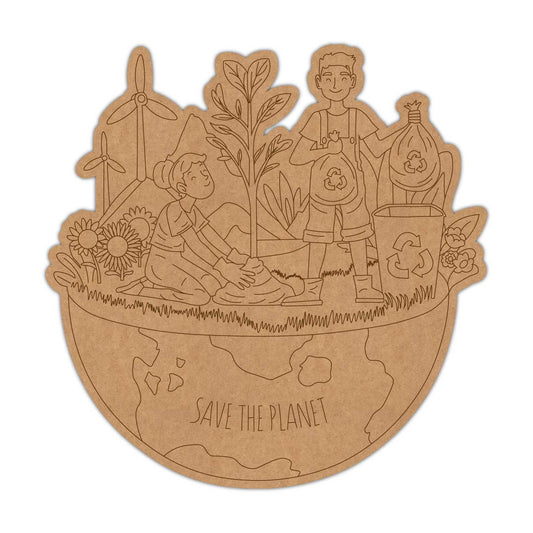 Save The Planet Pre Marked Base MDF Design 1