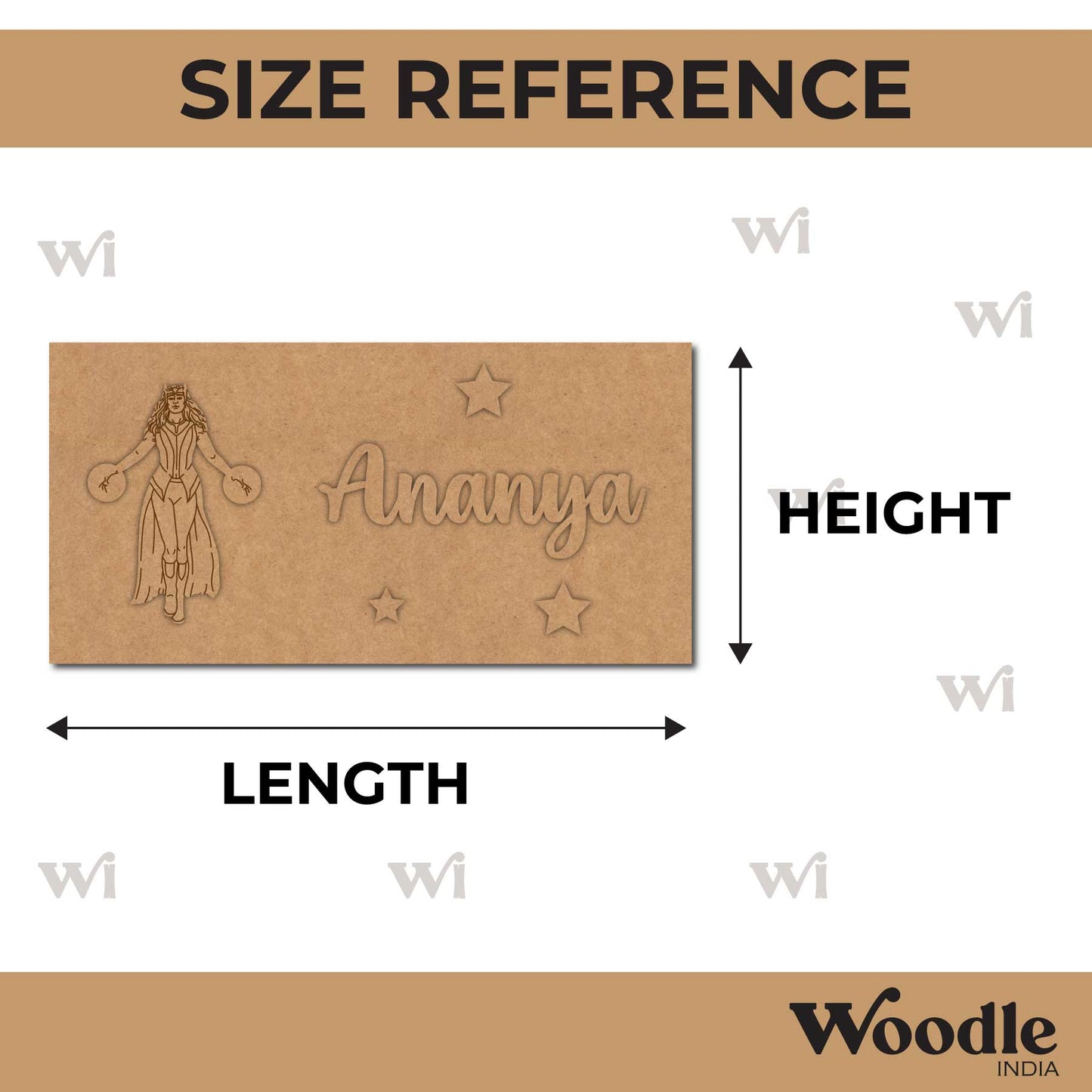 Scarlet Witch Kids Nameplate MDF Design 1