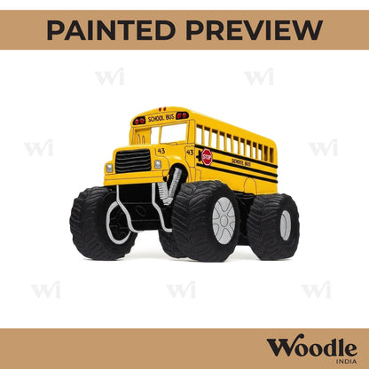 School Bus Monster Truck Pre Marked MDF Design 1