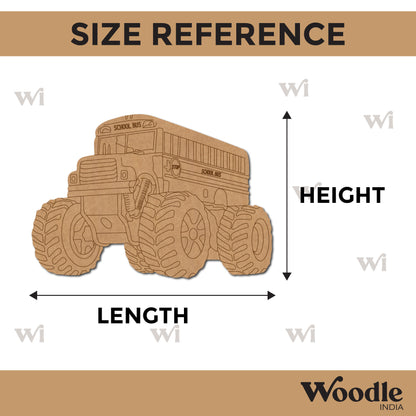 School Bus Monster Truck Pre Marked MDF Design 1