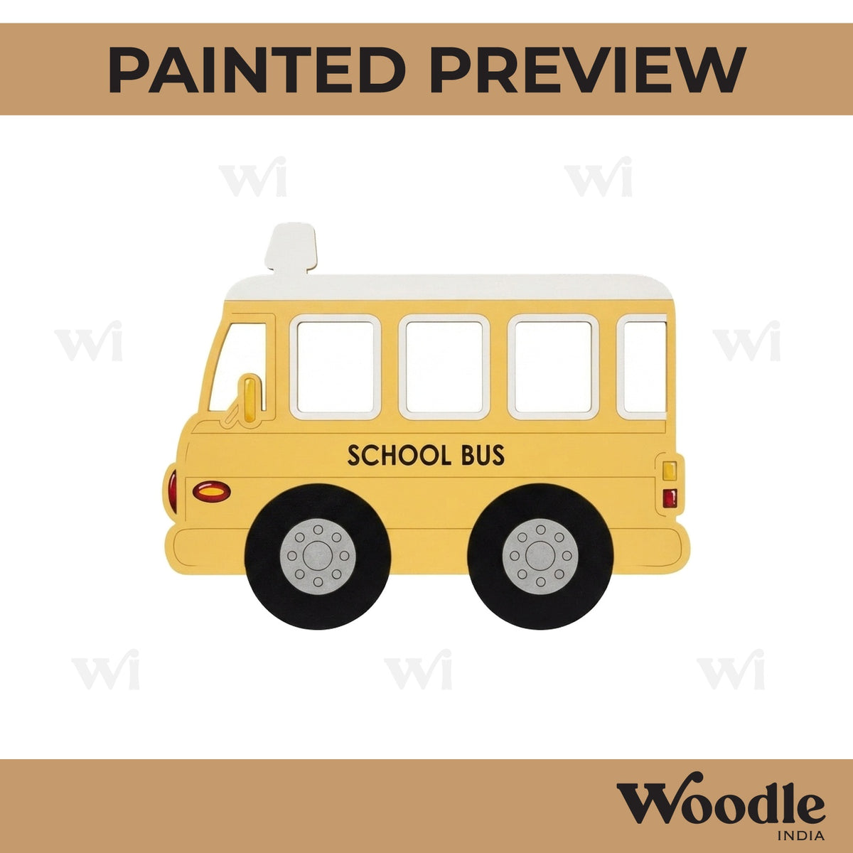 School Bus Pre Marked MDF Design 1