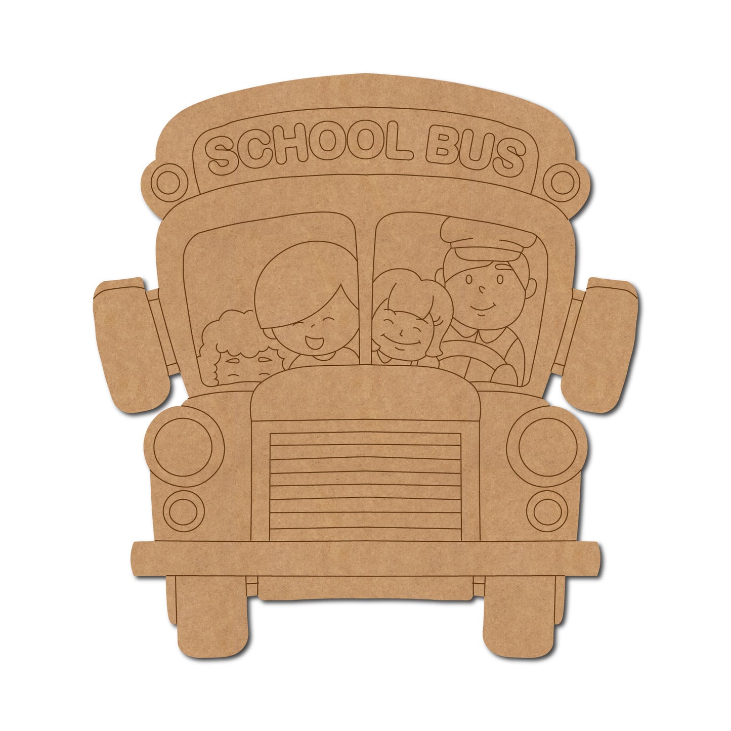 School Bus Pre Marked MDF Design 3