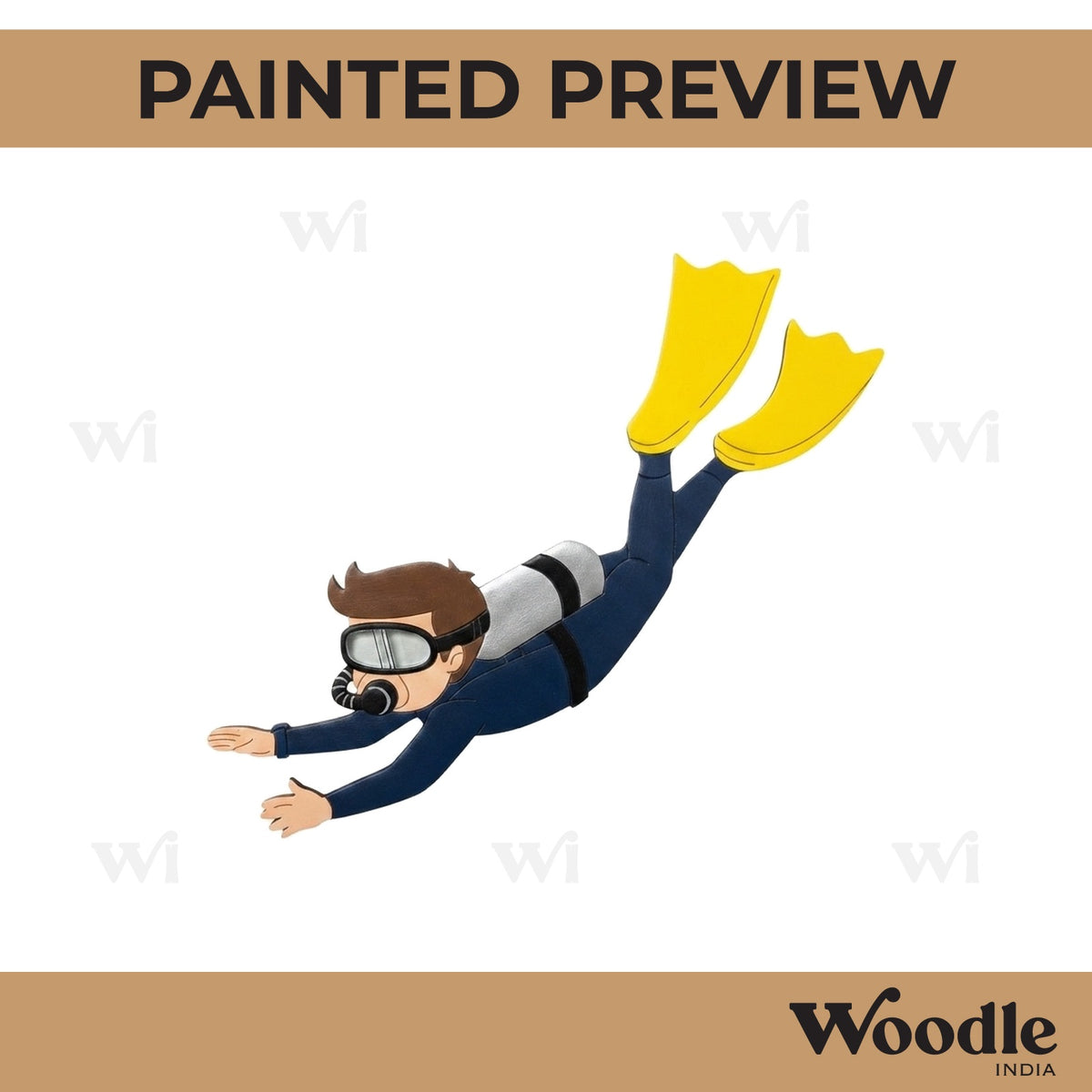 Scuba Diver Pre Marked MDF Design 1