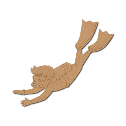 Scuba Diver Pre Marked MDF Design 1