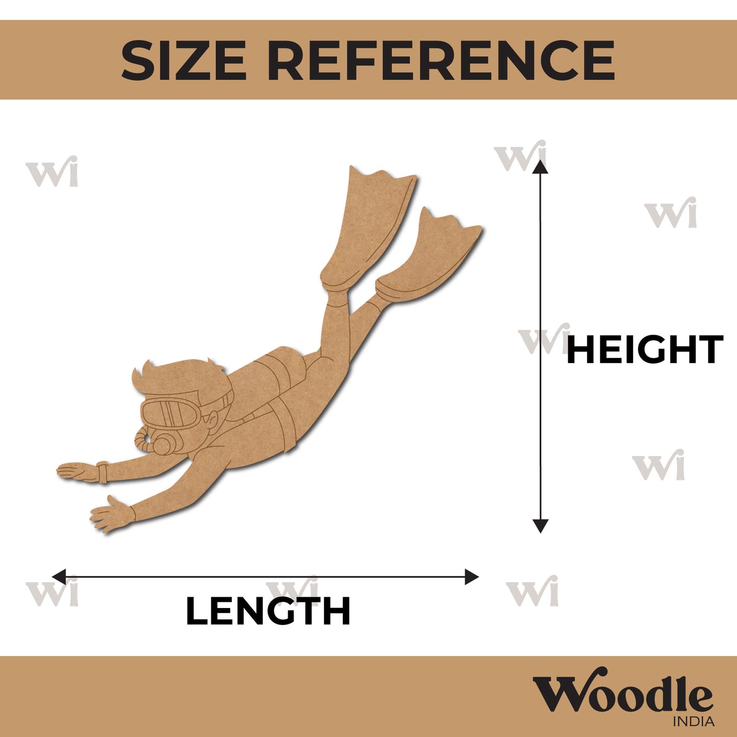 Scuba Diver Pre Marked MDF Design 1