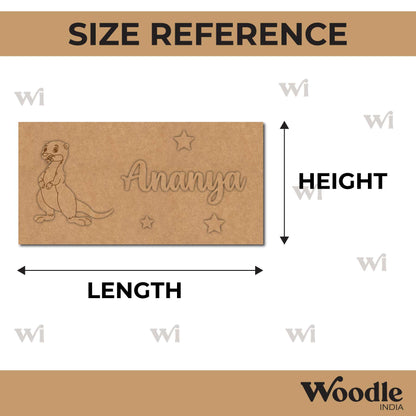 Sea Otter Kids Nameplate MDF Design 1