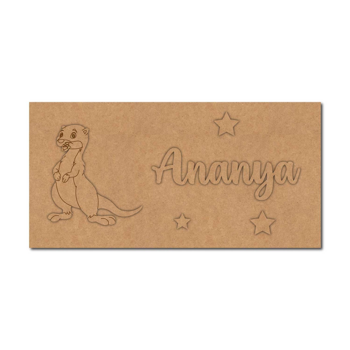 Sea Otter Kids Nameplate MDF Design 1