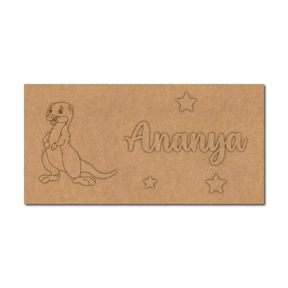 Sea Otter Kids Nameplate MDF Design 1