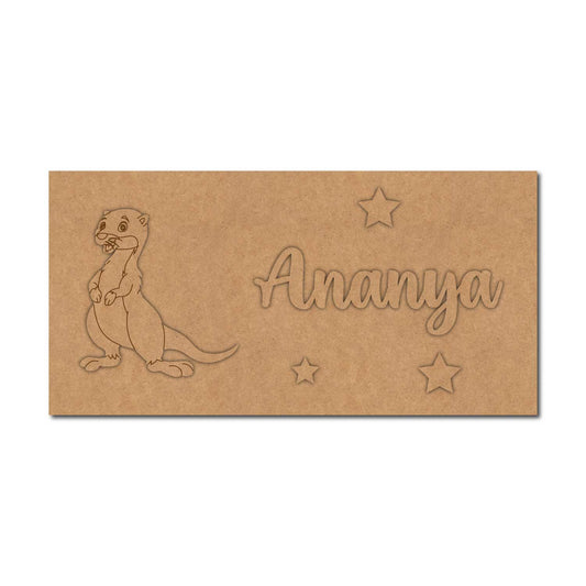 Sea Otter Kids Nameplate MDF Design 1