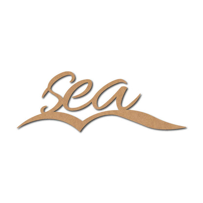 Sea Text Cutout MDF Design 1