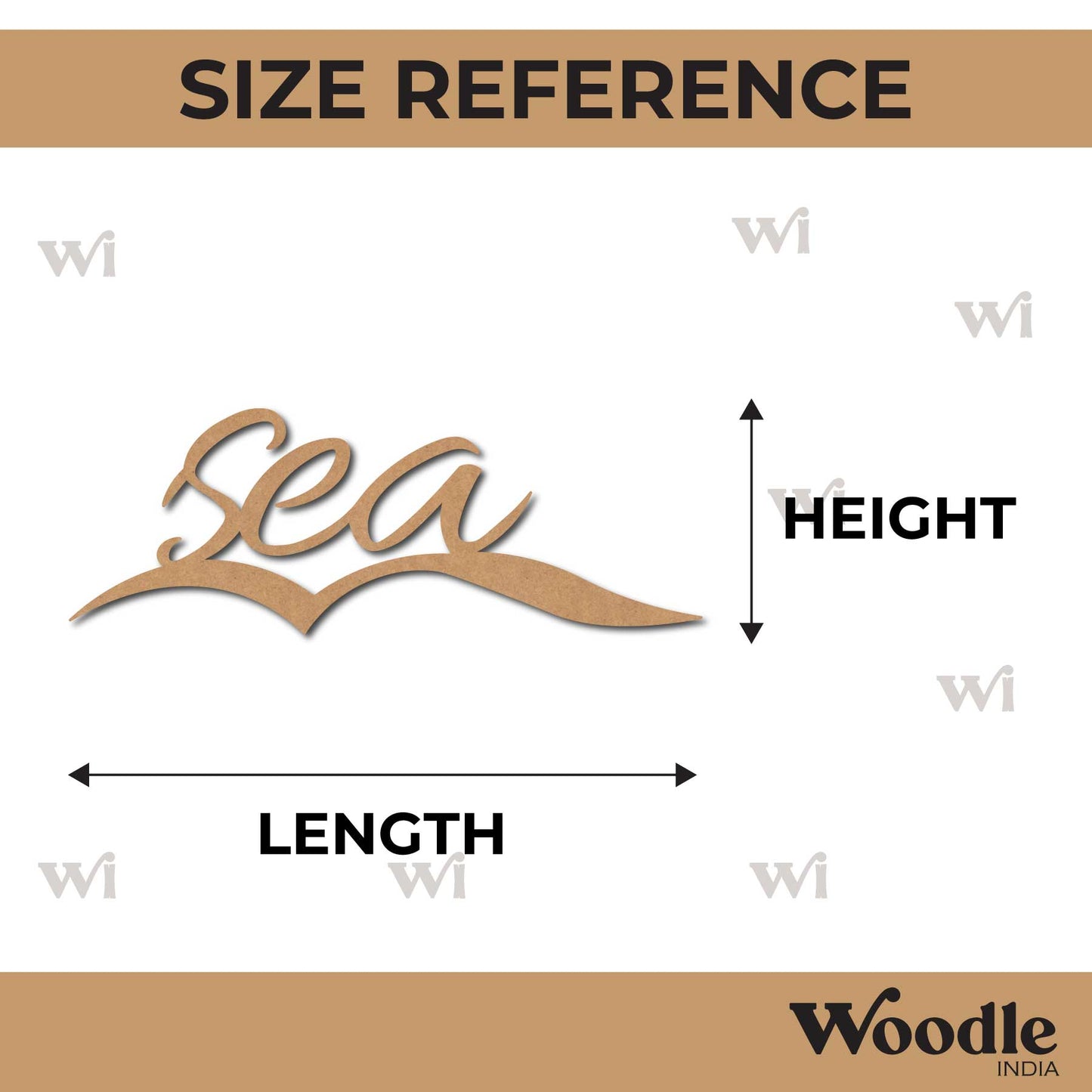 Sea Text Cutout MDF Design 1