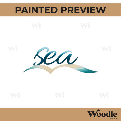 Sea Text Cutout MDF Design 1