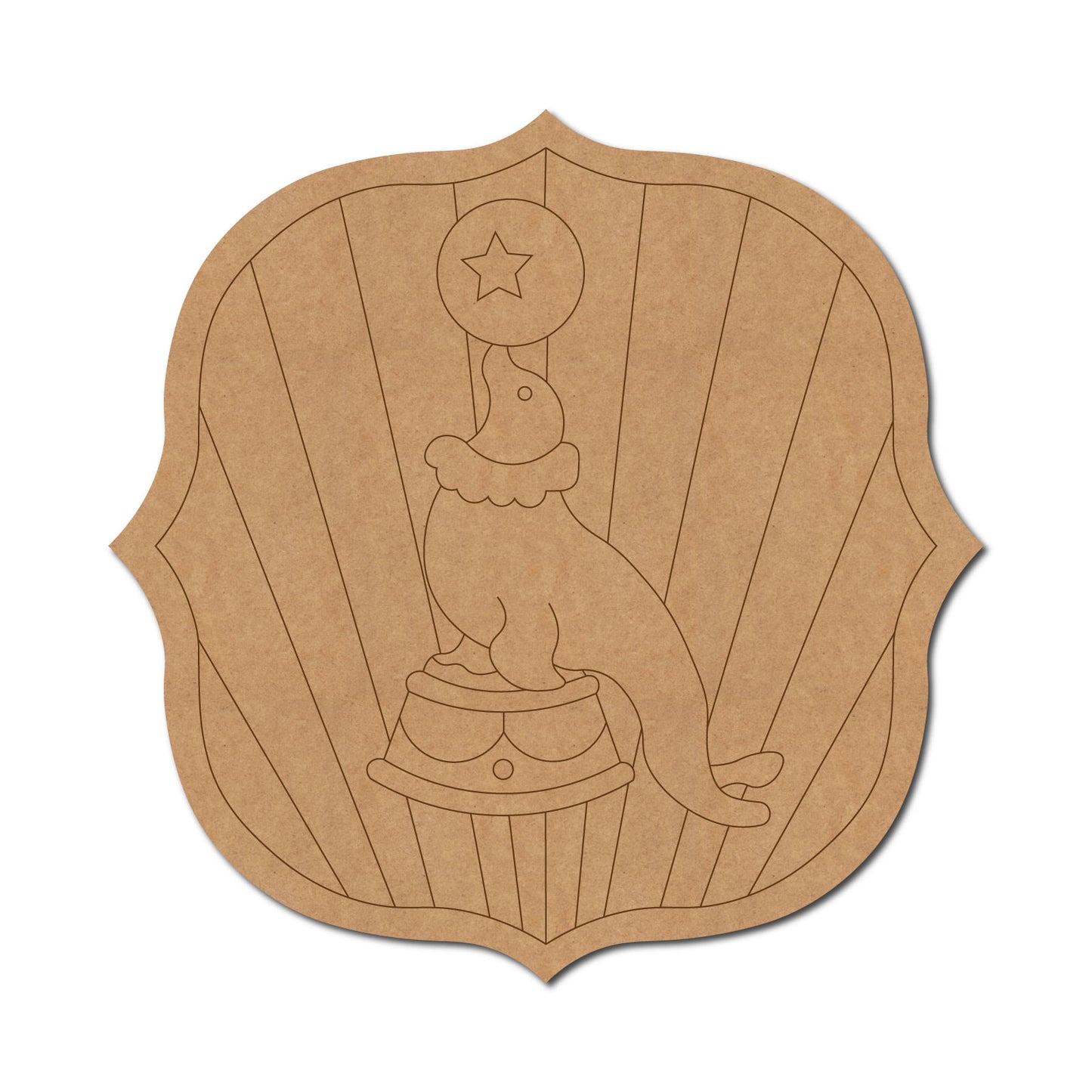 Seal In Carnival Circus Pre Marked MDF Design 1