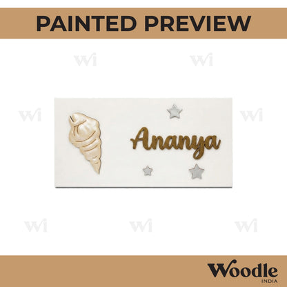 Seashell Kids Nameplate MDF Design 1