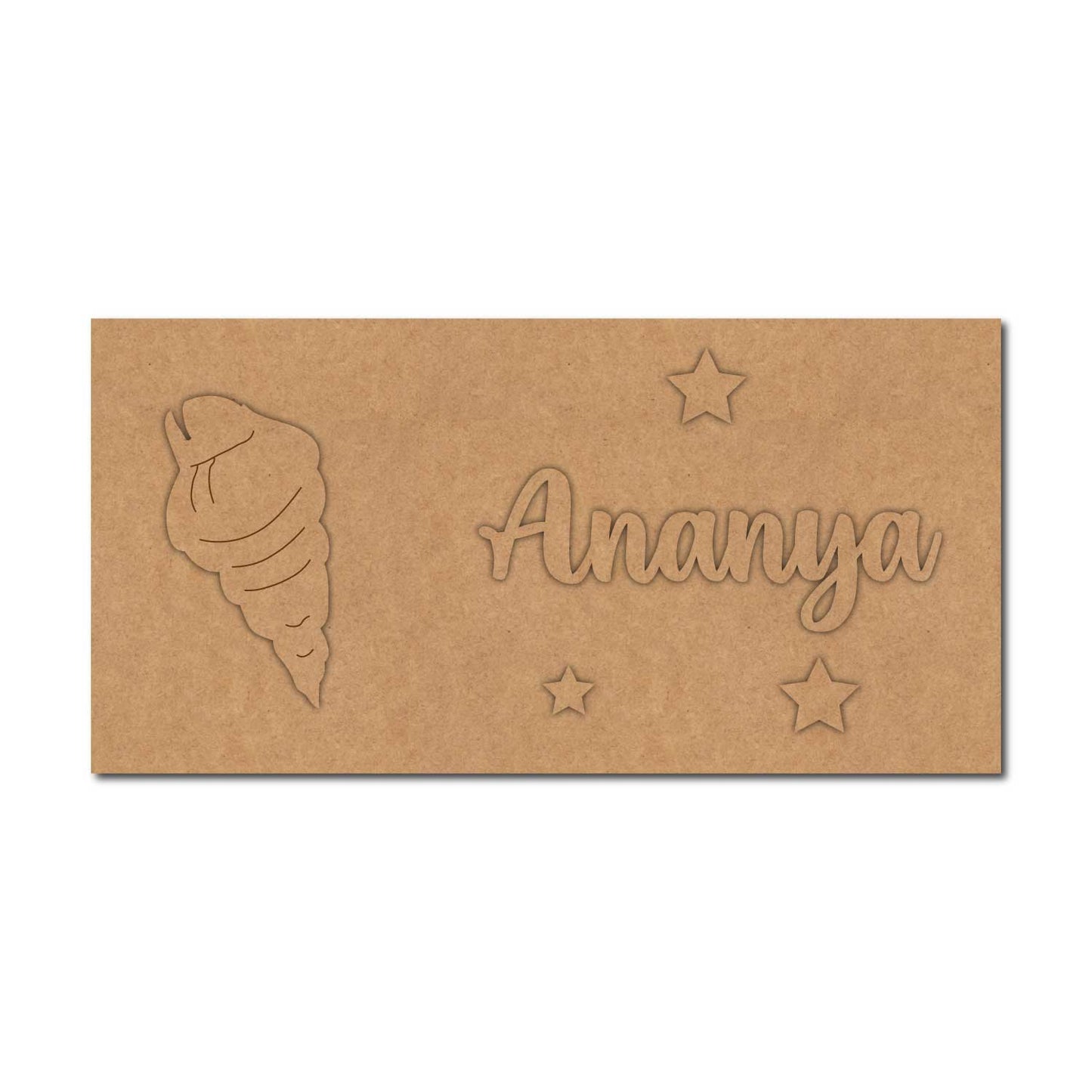 Seashell Kids Nameplate MDF Design 1