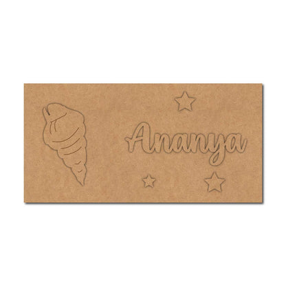 Seashell Kids Nameplate MDF Design 1