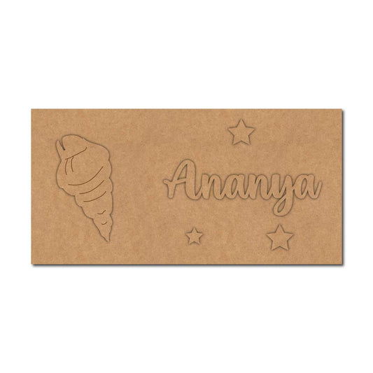 Seashell Kids Nameplate MDF Design 1