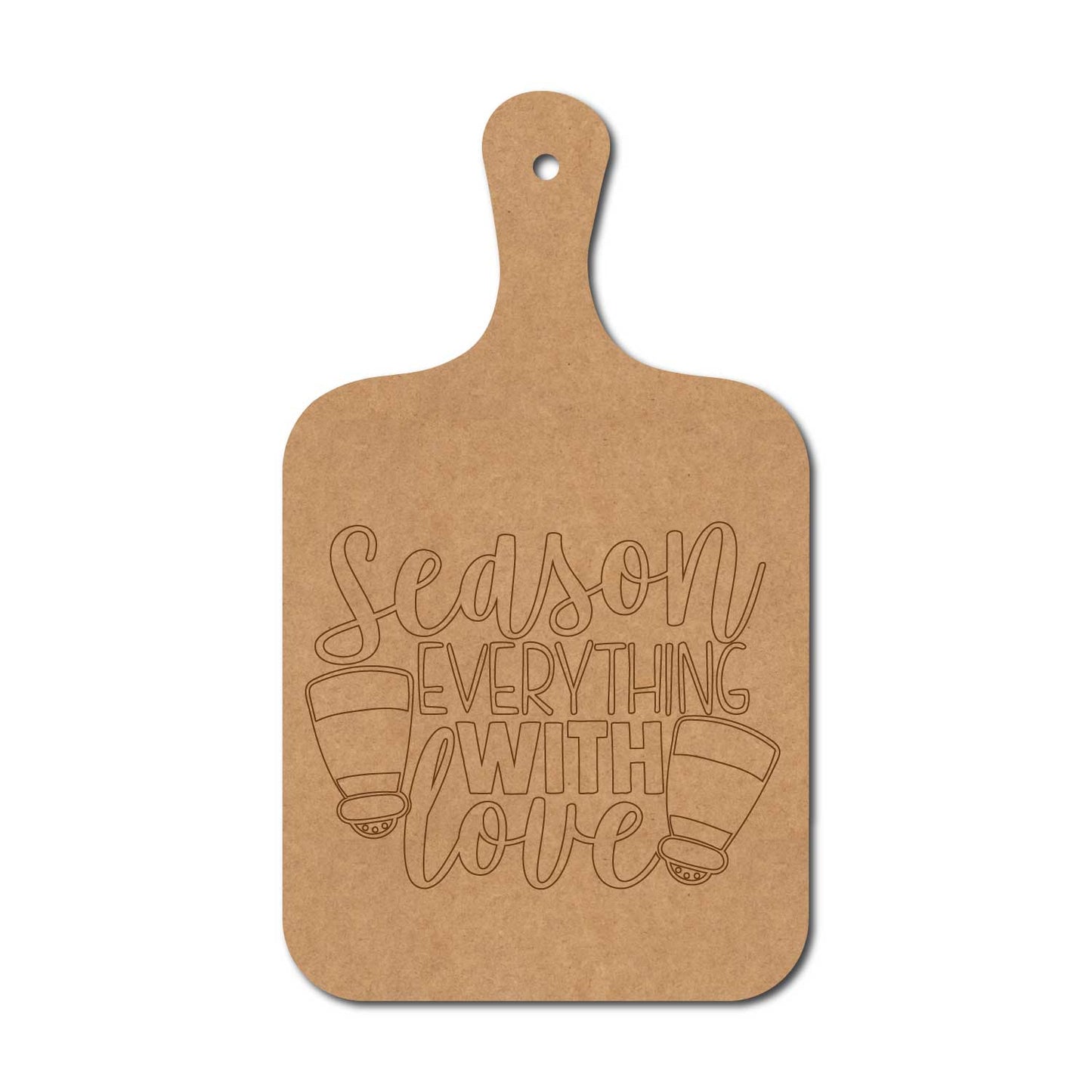 Season Everything With Love Pre Marked Chopping Board MDF Design 1