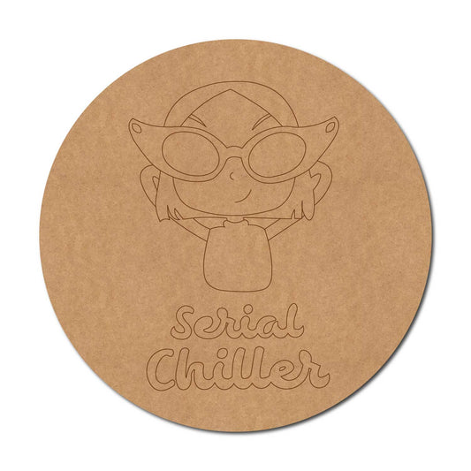 Serial Chiller Girl Pre Marked Round MDF Design 1
