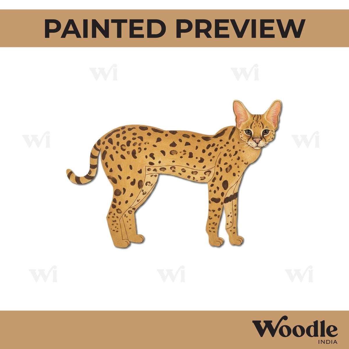 Serval Wild Cat Pre Marked MDF Design 1