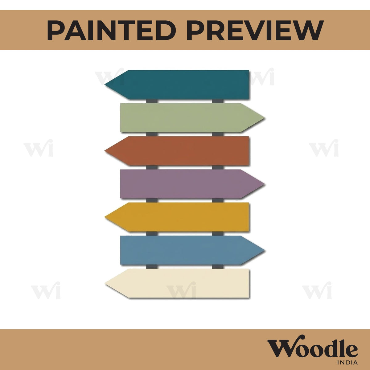 Seven Arrow Plank Nameplate MDF Design 1