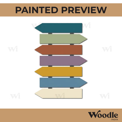Seven Arrow Plank Nameplate MDF Design 1